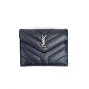 Pre-owned Leather wallets Saint Laurent Vintage , Black , Dames