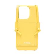 Geel leren iPhone Pro-hoesje Jil Sander , Yellow , Dames