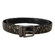 Goud Zwart Twee-Tinten Leren Chroom Gesp Riem Dolce & Gabbana , Black ...