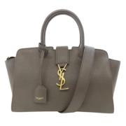 Pre-owned Leather handbags Saint Laurent Vintage , Gray , Dames