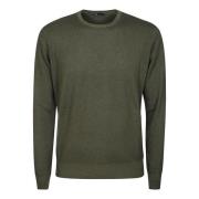 Luxe Cashmere Crewneck Sweater Hindustrie , Green , Heren