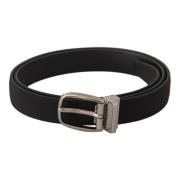 Elegante zwart canvas en leren riem Dolce & Gabbana , Black , Heren