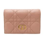 Pre-owned Leather wallets Dior Vintage , Pink , Dames