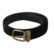 Elegante Designer Riem van Zwart Leer Dolce & Gabbana , Black , Heren