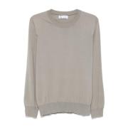 Sage Green Crew Neck Sweater Brunello Cucinelli , Green , Heren