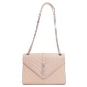 Pre-owned Leather shoulder-bags Saint Laurent Vintage , Pink , Dames