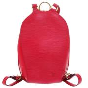 Pre-owned Leather backpacks Louis Vuitton Vintage , Red , Dames