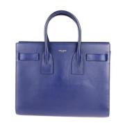 Pre-owned Leather handbags Yves Saint Laurent Vintage , Blue , Dames