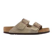 Suède Kurk Sandalen Verstelbaar Gesp Ontwerp Birkenstock , Beige , Dam...