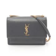 Pre-owned Leather shoulder-bags Yves Saint Laurent Vintage , Gray , Da...