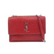 Pre-owned Leather shoulder-bags Saint Laurent Vintage , Red , Dames