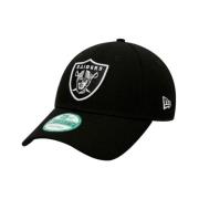 Zwarte Oakland Raiders Gebogen Klep Pet New Era , Black , Heren