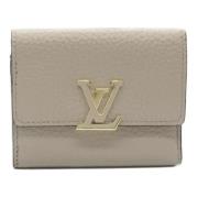 Pre-owned Leather wallets Louis Vuitton Vintage , Beige , Dames