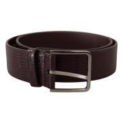 Elegante donkerbruine leren riem Dolce & Gabbana , Brown , Heren