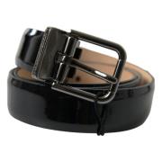 Elegante zwarte leren riem met metalen gesp Dolce & Gabbana , Black , ...