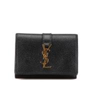 Pre-owned Leather wallets Yves Saint Laurent Vintage , Black , Dames