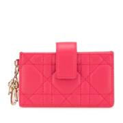 Pre-owned Leather wallets Dior Vintage , Pink , Dames