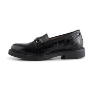 Thyra loafer leer - Zwart Croco Shoe the Bear , Black , Dames