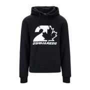 Hoodie met trekkoord Dsquared2 , Black , Heren