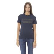 Blauw Katoen Chic T-Shirt voor Vrouwen Baldinini , Blue , Dames