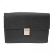 Pre-owned Leather clutches Louis Vuitton Vintage , Black , Heren