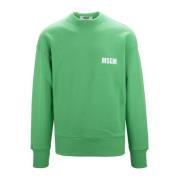 Heren Pullover Sweatshirt met Logo Print Msgm , Green , Heren