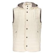 Bodywarmer met Afneembare Capuchon Herno , White , Heren