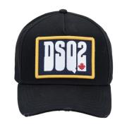 Reliëf Logo Baseball Cap Fibbia Dsquared2 , Black , Unisex