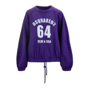 Dames Pullover Sweatshirt met Merkprint Dsquared2 , Purple , Dames