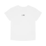 Minimalistisch Wit T-shirt met Kenmerkende Nummers MM6 Maison Margiela...