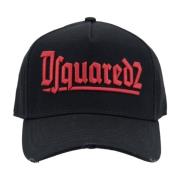 Geborduurd Logo Baseball Cap Fibbia Dsquared2 , Black , Unisex