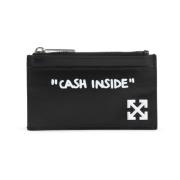 Quote Zipped Card Case Off White , Black , Heren