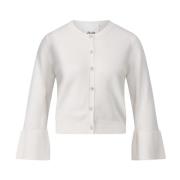 Cashmere Cardigan met Trompetmouwen Allude , White , Dames