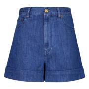 Blauwe Katoenen Linnen Shorts Ritssluiting Valentino Garavani , Blue ,...