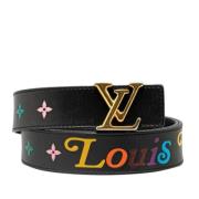 Pre-owned Leather belts Louis Vuitton Vintage , Black , Dames