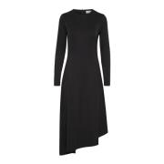 Elegante Zwarte Jurk met Asymmetrische Snit InWear , Black , Dames