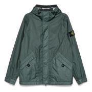 Groene Hoodie met ritssluiting zakken Stone Island , Green , Heren