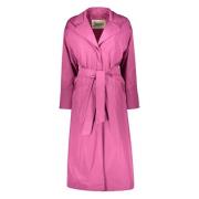 Trenchcoat met logo en reverskraag Herno , Pink , Dames