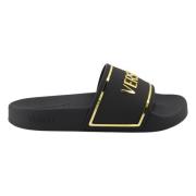 Gouden Logo Slides Lente-Zomer 2025 Versace , Black , Dames