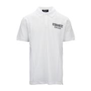 Heren Knoop Polo Shirt Dsquared2 , White , Heren