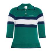 Polo met geborduurd logo Casablanca , Green , Dames