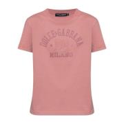 T-shirt met logo Dolce & Gabbana , Pink , Dames