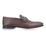 Heren Slip-On Loafers Leren Schoenen Salvatore Ferragamo , Brown , Her...