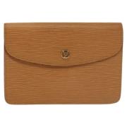 Pre-owned Leather clutches Louis Vuitton Vintage , Beige , Dames