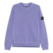 Paarse Crewneck Sweatshirt met Contrasterende Stiksels Stone Island , ...