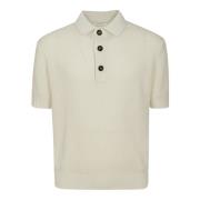 Zand Beige Gebreid Poloshirt Filippo De Laurentiis , Beige , Heren