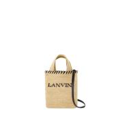 Rotan Shopper Tas met Handvatten Lanvin , Beige , Dames