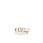 Wit Vlogo Signature Riem Ivoor Kalfsleer Valentino Garavani , White , ...