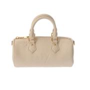 Pre-owned Leather handbags Louis Vuitton Vintage , Beige , Dames