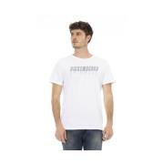 Wit Katoenen Heren T-Shirt Bikkembergs , White , Heren